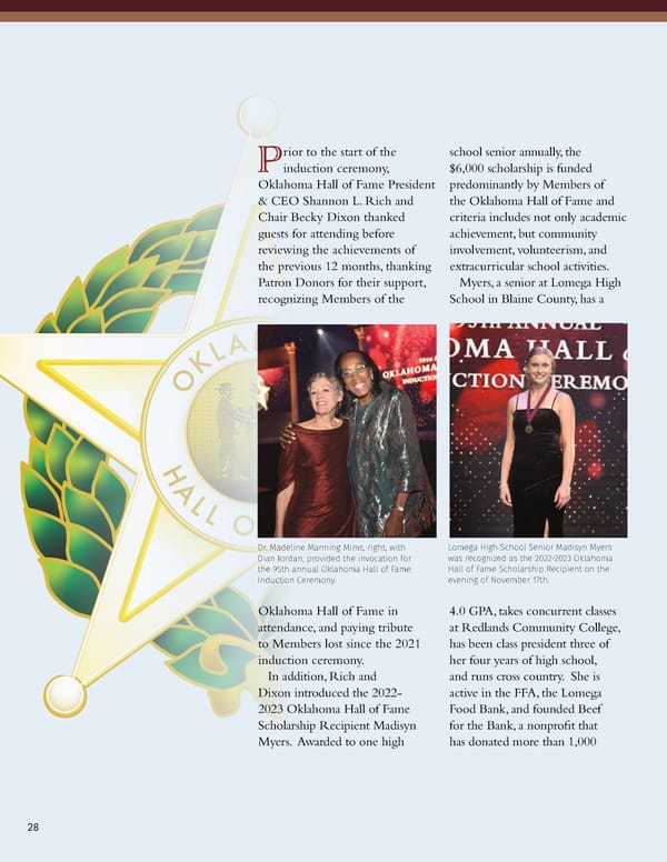 December 2022 Oklahoma Hall of Fame Magazine - Page 30