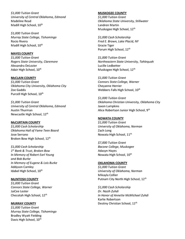 2023 OKLAHOMA SCHOLARSHIP RECIPIENTS - Page 5