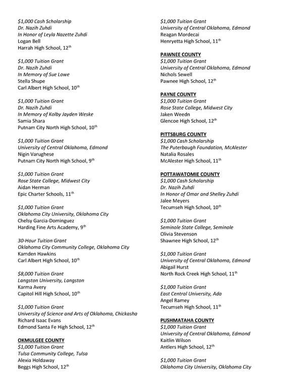 2023 OKLAHOMA SCHOLARSHIP RECIPIENTS - Page 6