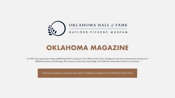 Oklahoma Magazine Landing Page - Page 1